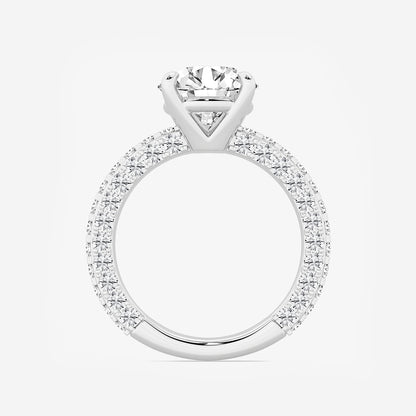 Kiera Round Diamond Profile Side Stone Engagement Ring in 14K White Gold - 4.5 CTW