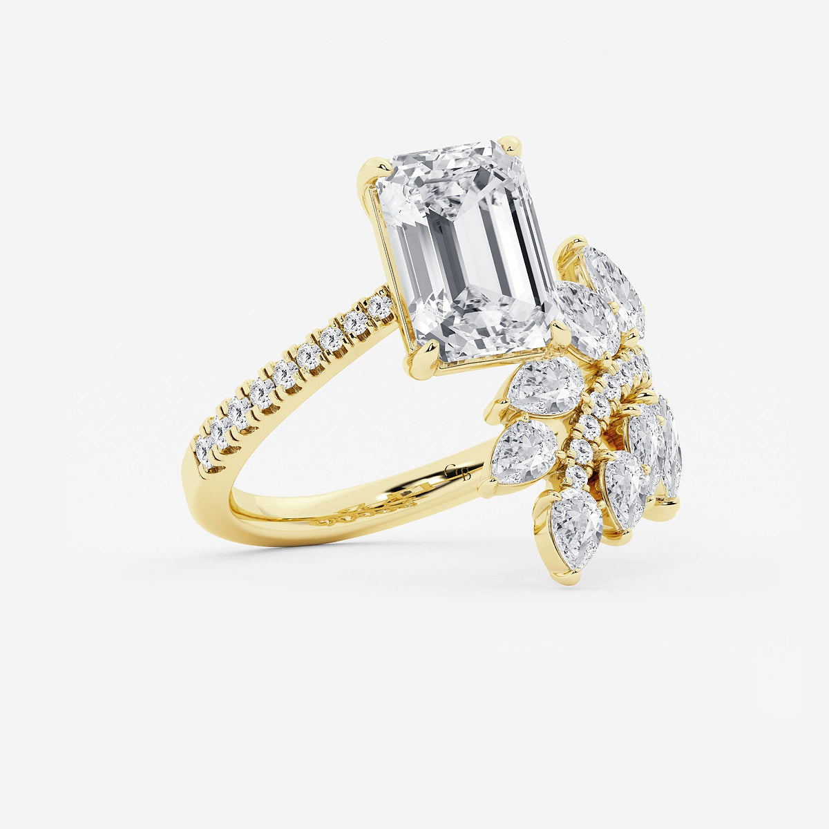 Kai Emerald Diamond Nature-Inspired Engagement Ring