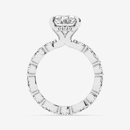 Nika Oval Diamond Solitaire Eternity Engagement Ring in Platinum - 5.625 CTW