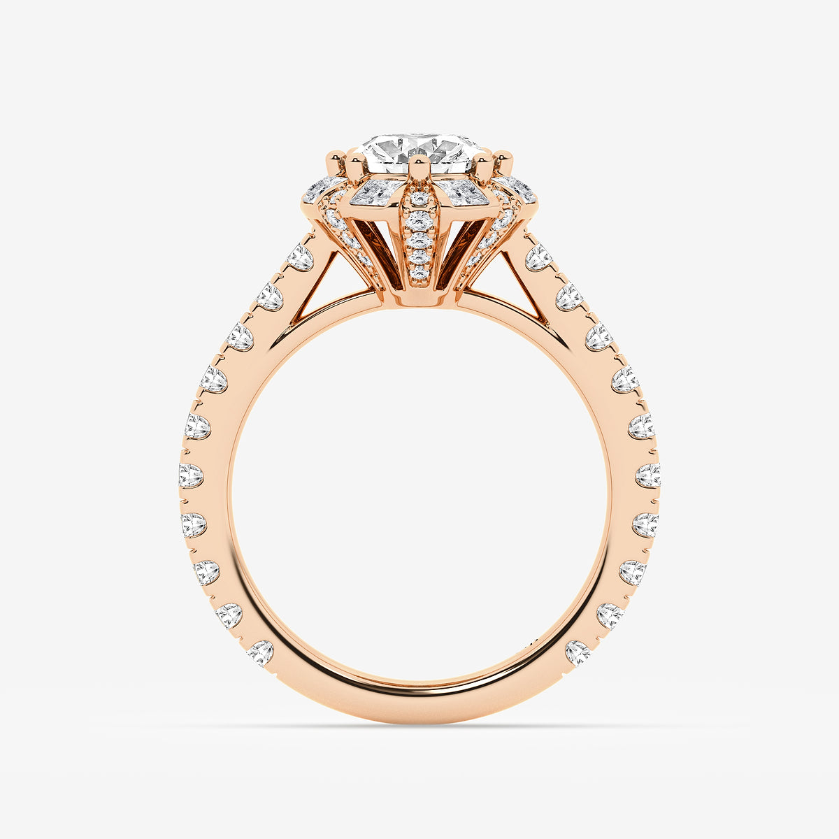 Verve Oval Diamond with Princess Cut Halo Ring