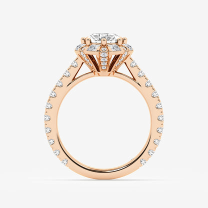 Verve Oval Diamond with Princess Cut Halo Ring