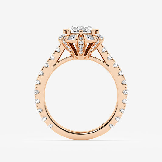 Verve Oval Diamond with Princess Cut Halo Ring