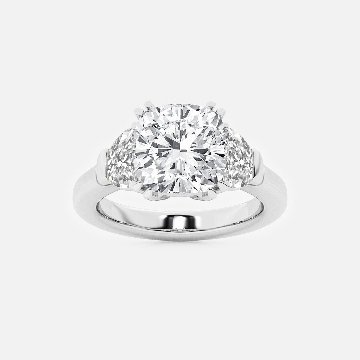Diamond ring on a light gray background