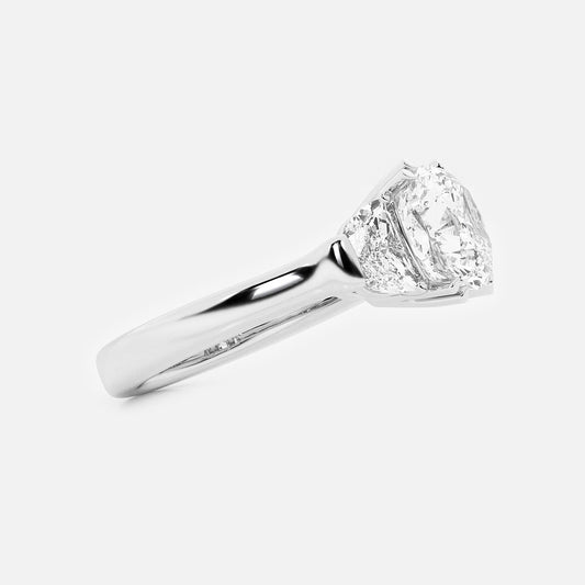 Doris Cushion Diamond Engagement Ring with Half-Moon Sides
