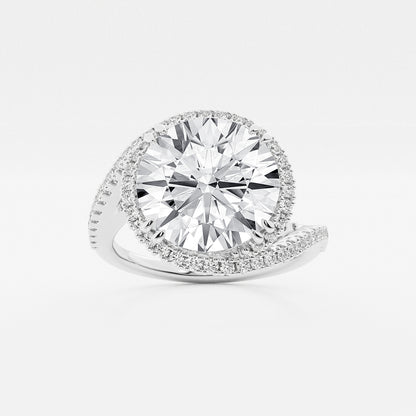 Aquila Round Diamond Bypass Engagement Ring in Platinum - 5.5 CTW