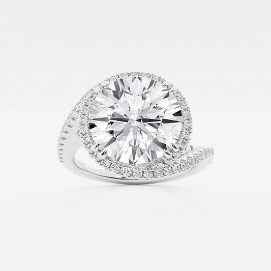 Aquila Round Diamond Bypass Engagement Ring in Platinum - 5.5 CTW