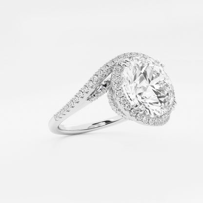 Aquila Round Diamond Bypass Engagement Ring in Platinum - 5.5 CTW