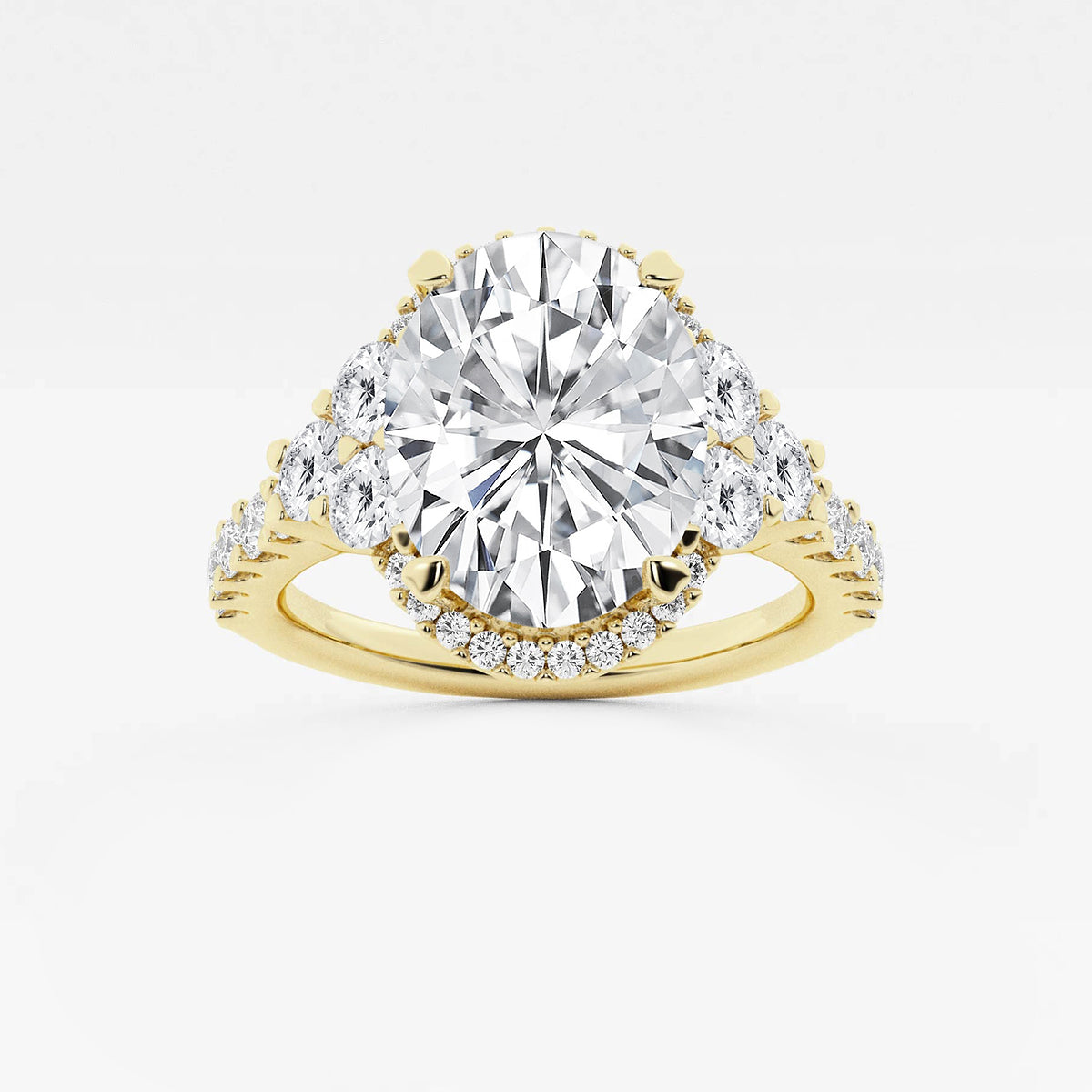 Nebula 4 ctw Oval Lab Grown Diamond Halo Engagement Ring