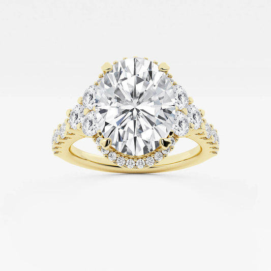 Nebula 4 ctw Oval Lab Grown Diamond Halo Engagement Ring