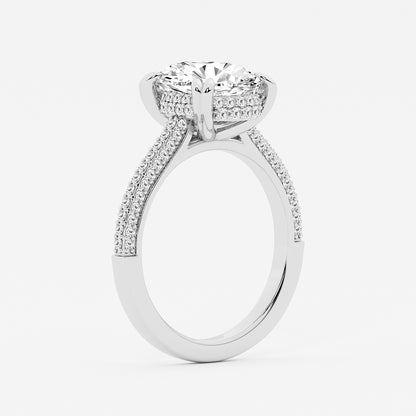 Lyra 4 1/2 ctw Oval Lab Grown Diamond Double Prong Hidden Halo Engagement Ring