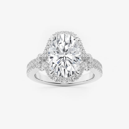 Sara Oval Diamond Side Stone Engagement Ring