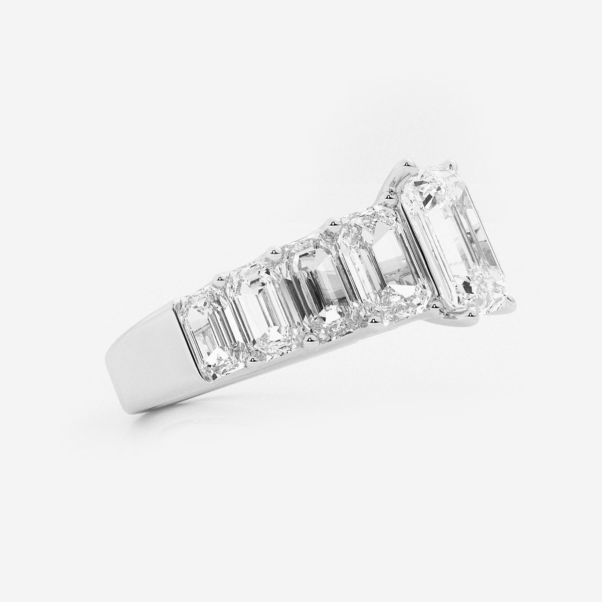 Eleni Emerald Diamond Engagement Ring with Multi-Shape Accents