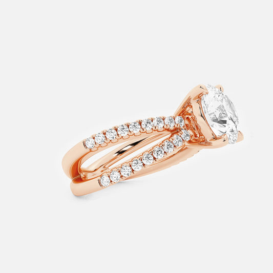 Alaia Round Diamond Side Stone Engagement Ring