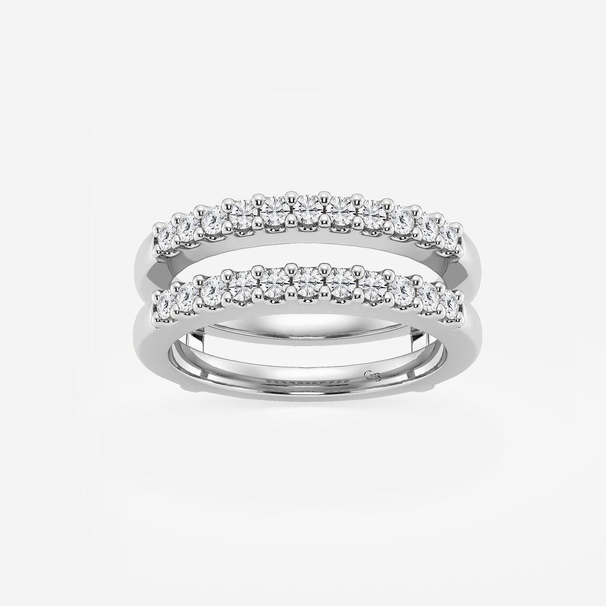 Cassandra 1/2 ctw Round Lab Grown Diamond Double Row Ring Enhancer    Platinum, DE, VS1