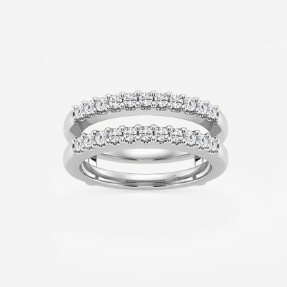 Cassandra 1/2 ctw Round Lab Grown Diamond Double Row Ring Enhancer    Platinum, DE, VS1
