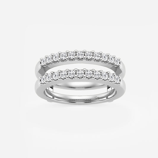 Cassandra 1/2 ctw Round Lab Grown Diamond Double Row Ring Enhancer    Platinum, DE, VS1