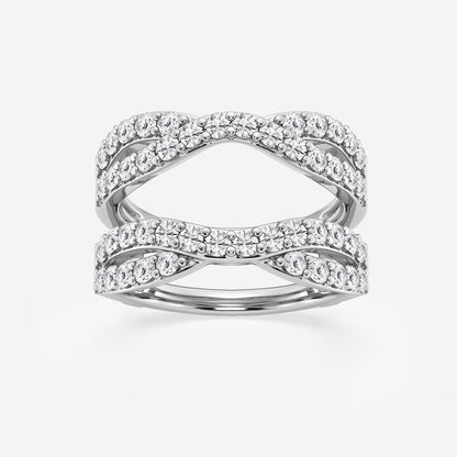 Vera 1 1/2 ctw Round Lab Grown Diamond Crossover Ring Enhancer    14K White Gold, DE, VS1