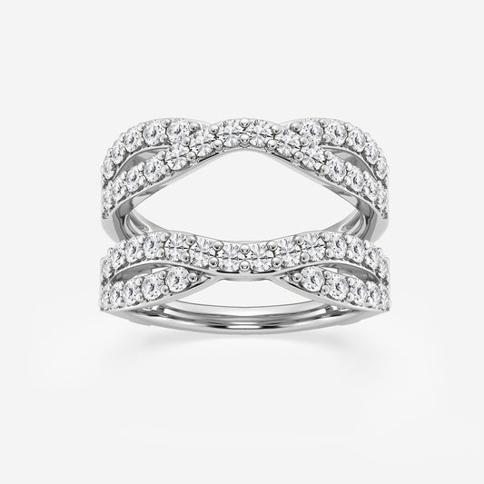 Vera 1 1/2 ctw Round Lab Grown Diamond Crossover Ring Enhancer    14K White Gold, DE, VS1
