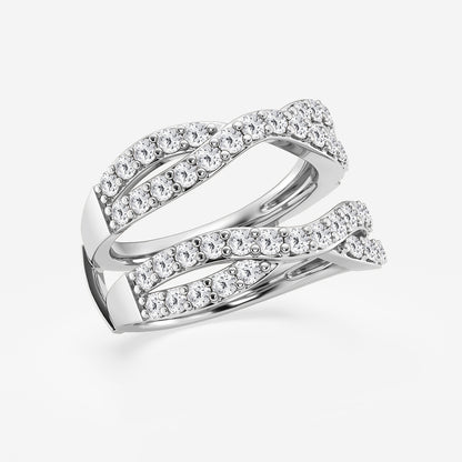 Vera 1 1/2 ctw Round Lab Grown Diamond Crossover Ring Enhancer    14K White Gold, DE, VS1