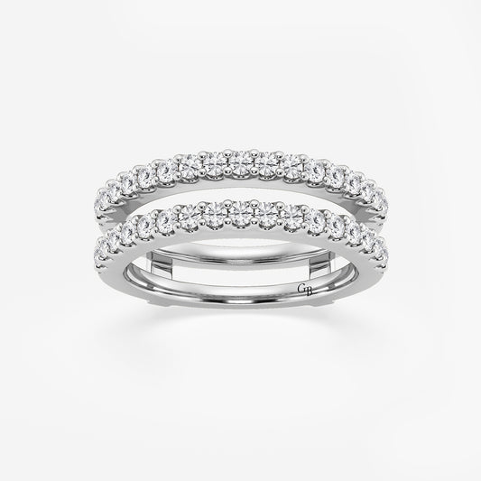 Eliza 3/4 ctw Round Lab Grown Diamond Double Row Ring Enhancer    Platinum, DE, VS1