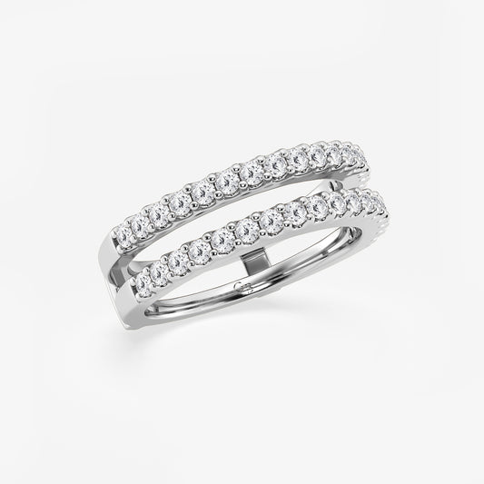 Eliza 3/4 ctw Round Lab Grown Diamond Double Row Ring Enhancer    Platinum, DE, VS1