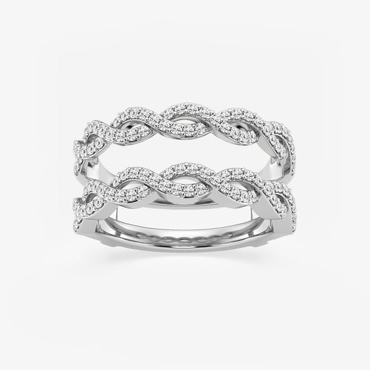 June 1/2 ctw Round Lab Grown Diamond Braided Ring Enhancer    14K White Gold, DE, VS1