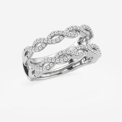 June 1/2 ctw Round Lab Grown Diamond Braided Ring Enhancer    14K White Gold, DE, VS1