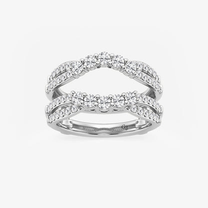 Camila 1 ctw Round Lab Grown Diamond Graduated Crossover Ring Enhancer    14K White Gold, DE, VS1