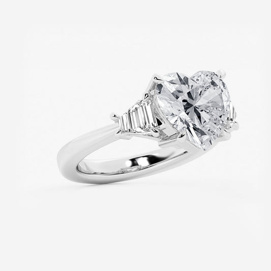 Theia Heart Diamond Side Stone Engagement Ring