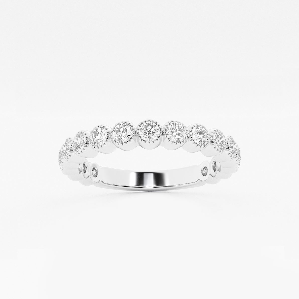 Denise 1/3 ctw Round Lab Grown Diamond Milgrain Wedding Band