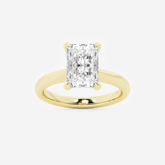 Briel Radiant Diamond Hidden Halo Engagement Ring in 14K Yellow Gold - 3.06 CTW