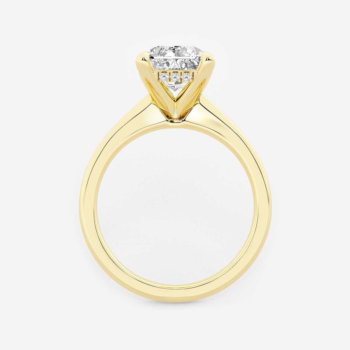 Briel Radiant Diamond Hidden Halo Engagement Ring in 14K Yellow Gold - 3.06 CTW