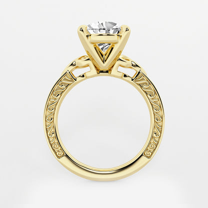 Julian Pear Diamond Celtic Side Stone Ring in 14K Yellow Gold - 3.05 CTW
