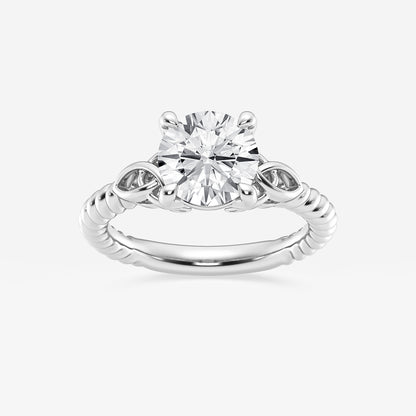Gilda Round Diamond Celtic Twist Solitaire Ring in 14K White Gold - 2 CTW