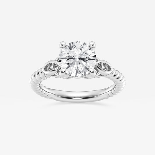 Gilda Round Diamond Celtic Twist Solitaire Ring in 14K White Gold - 2 CTW