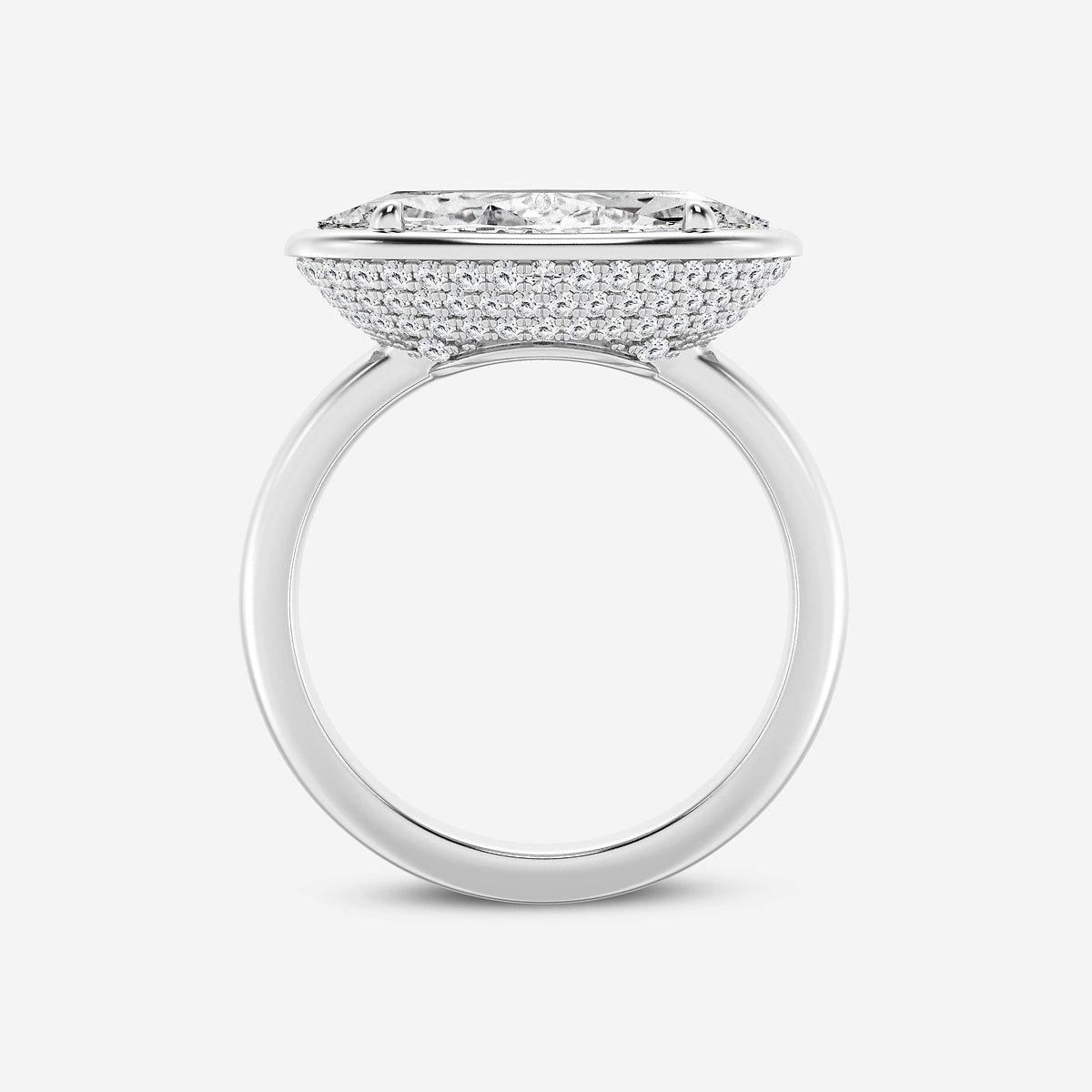 Alexa Marquise Diamond Side Stone Engagement Ring