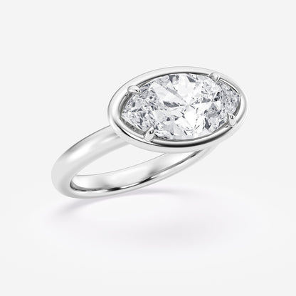 Alexa Marquise Diamond Side Stone Engagement Ring