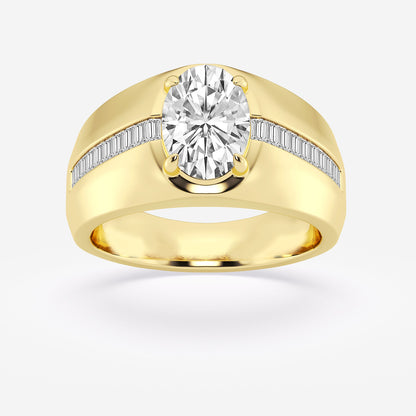 Gold ring with a diamond on a white background