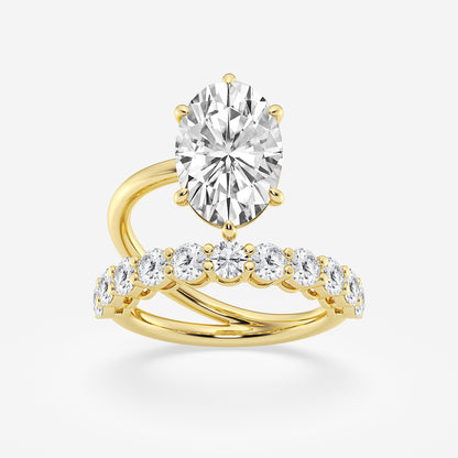 Talia Oval Diamond Engagement Ring with Round Accents