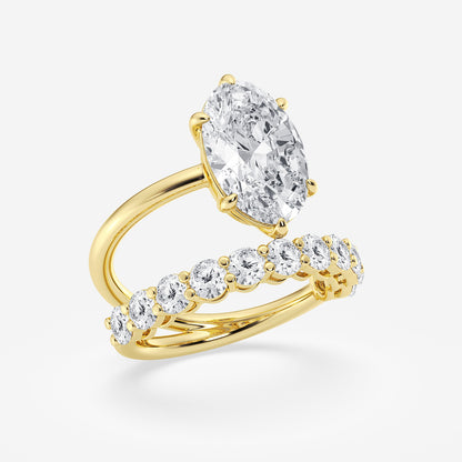 Talia Oval Diamond Engagement Ring with Round Accents