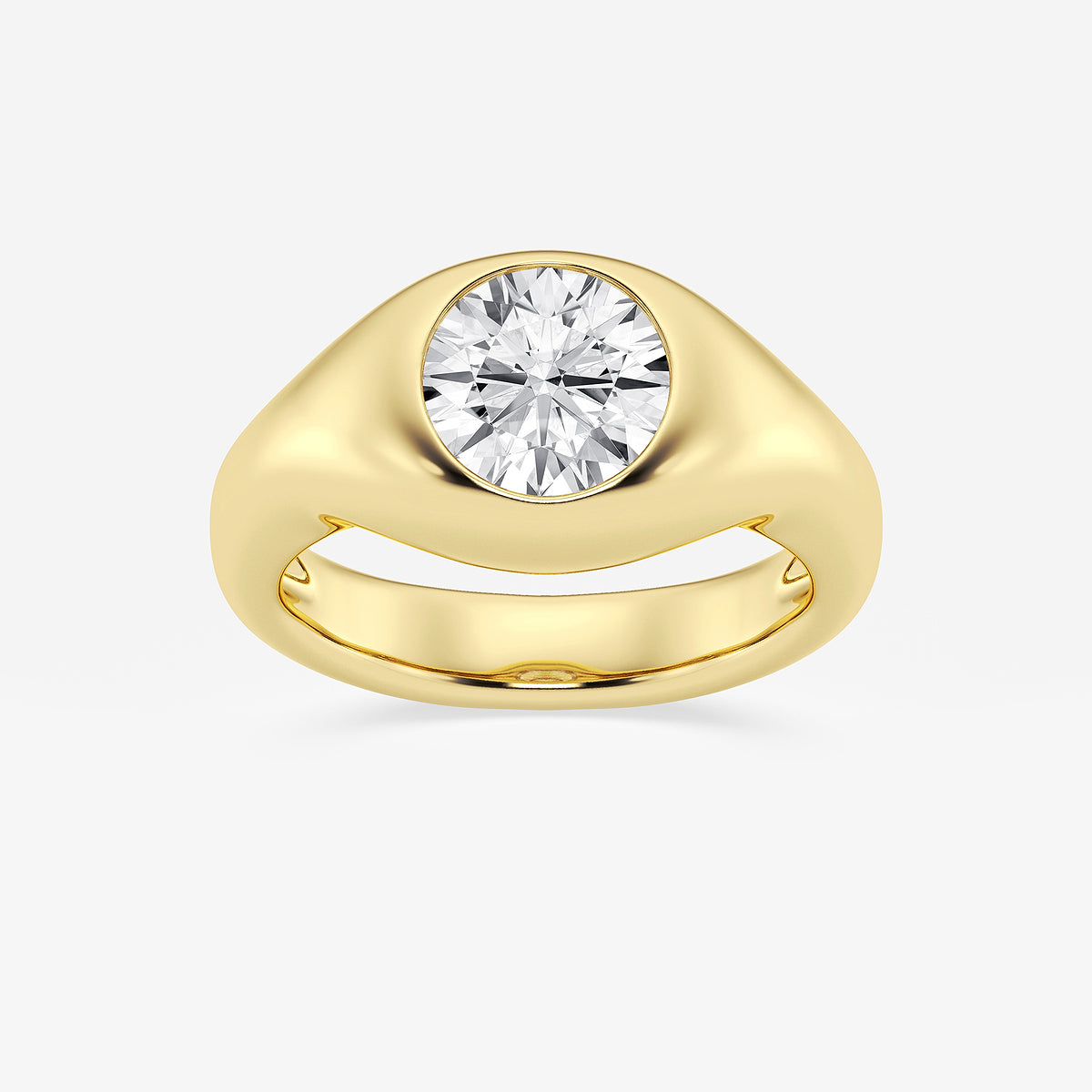 Prima Round Diamond Bold Bezel Solitaire Ring