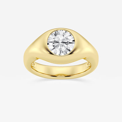 Prima Round Diamond Bold Bezel Solitaire Ring