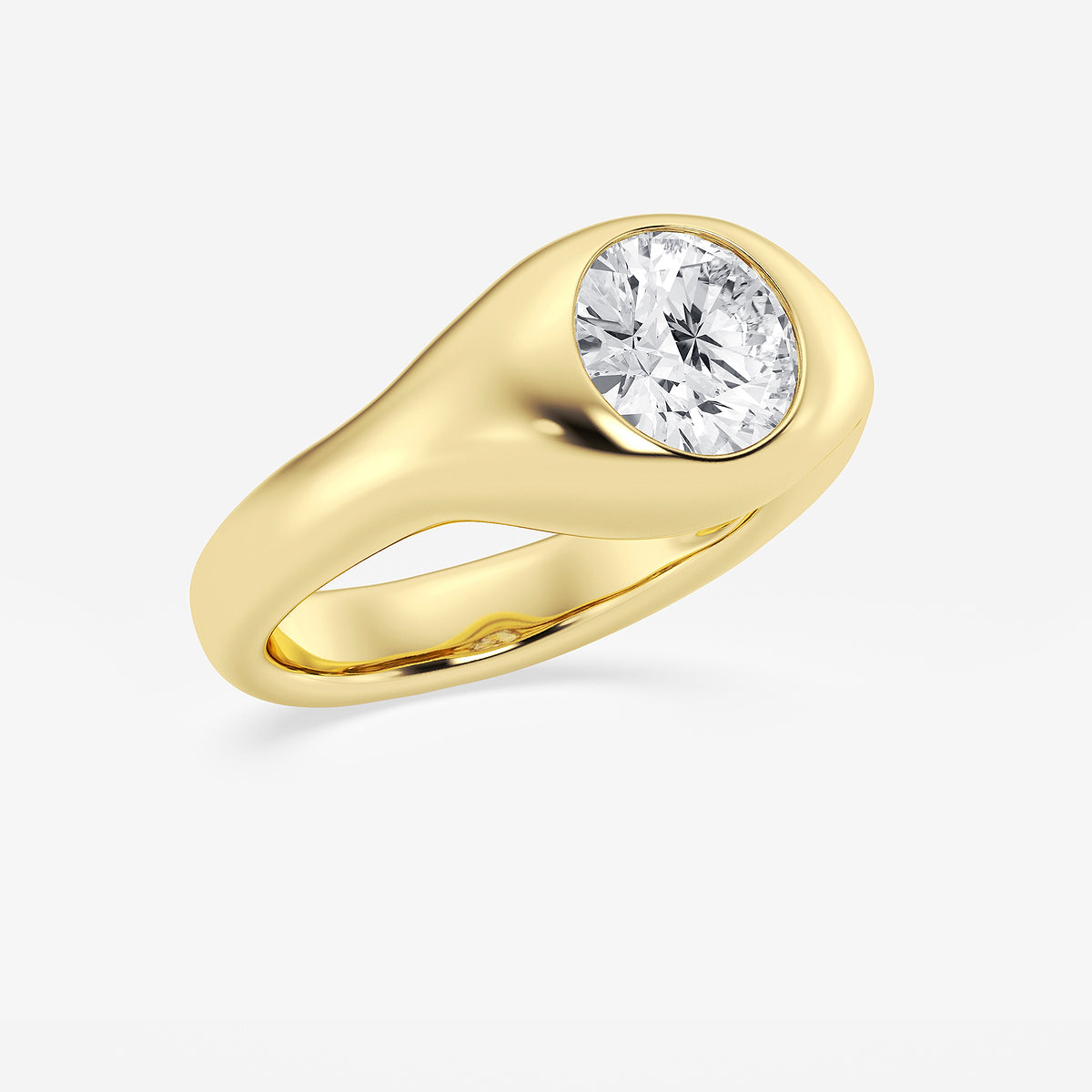 Prima Round Diamond Bold Bezel Solitaire Ring