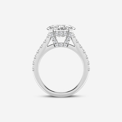 Secret Oval Diamond Hidden Halo Engagement Ring
