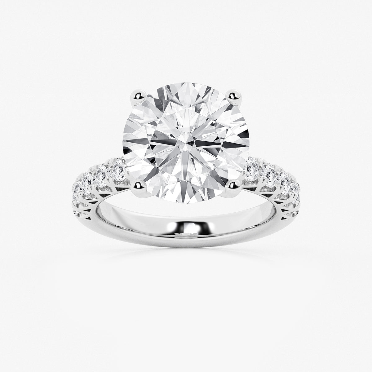 Nora Round Diamond Royal Crown Engagement Ring in Platinum - 8.67 CTW