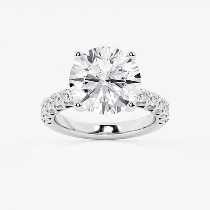 Nora Round Diamond Royal Crown Engagement Ring in Platinum - 8.67 CTW