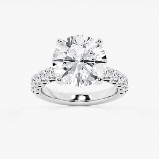 Nora Round Diamond Royal Crown Engagement Ring in Platinum - 8.67 CTW