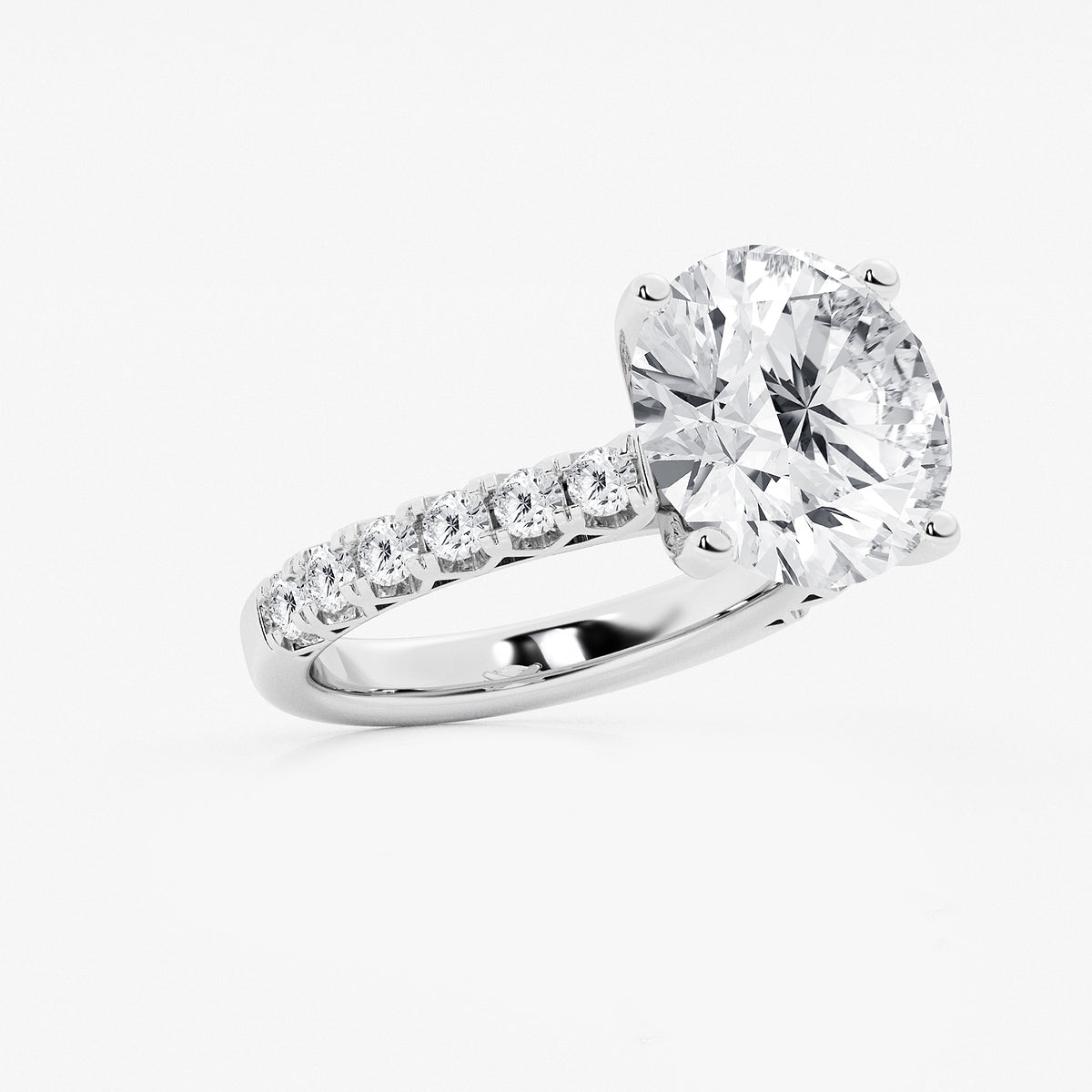 Nora Round Diamond Royal Crown Engagement Ring in Platinum - 8.67 CTW