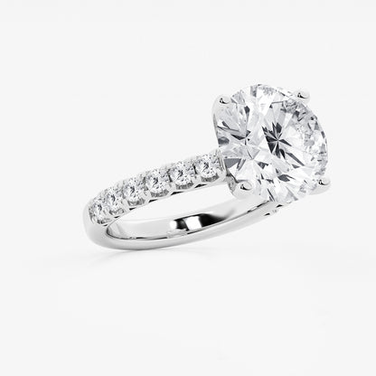Nora Round Diamond Royal Crown Engagement Ring in Platinum - 8.67 CTW