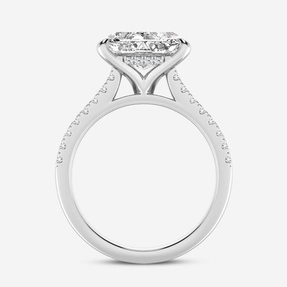 Angie Radiant Diamond Side Stone Engagement Ring